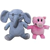 Malvjun Pair of Elephant &amp; Piggie Soft Stuffed Animal Plush Toys | Elephant and Pig Plush Toy Set Stuffed Animals, Ideal Gift for Birthday Christmas Valentine's Day Room Decoration