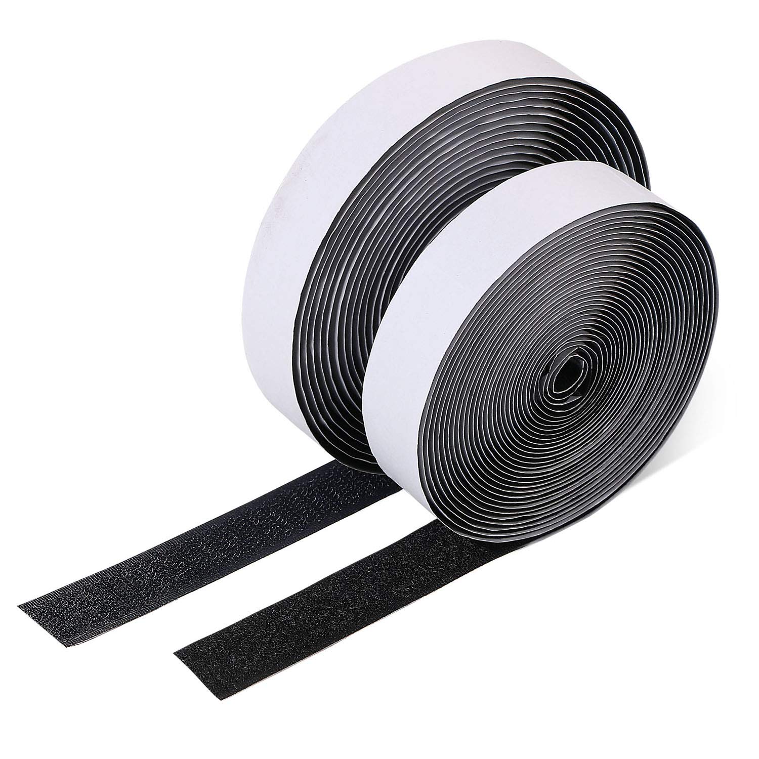 Vicloon 500cm * 20mm Hook and Loop Strip, 5m Self Adhesive Sticky Back Fastening Tape Strips Set with Sticky Glue Nylon Fabric Fastener, Sticky Backed (Black)