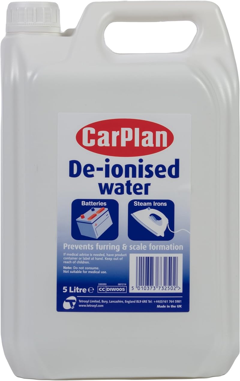 CarPlan De-Ionised Water 5L - Prevents Furring & Scale Formation