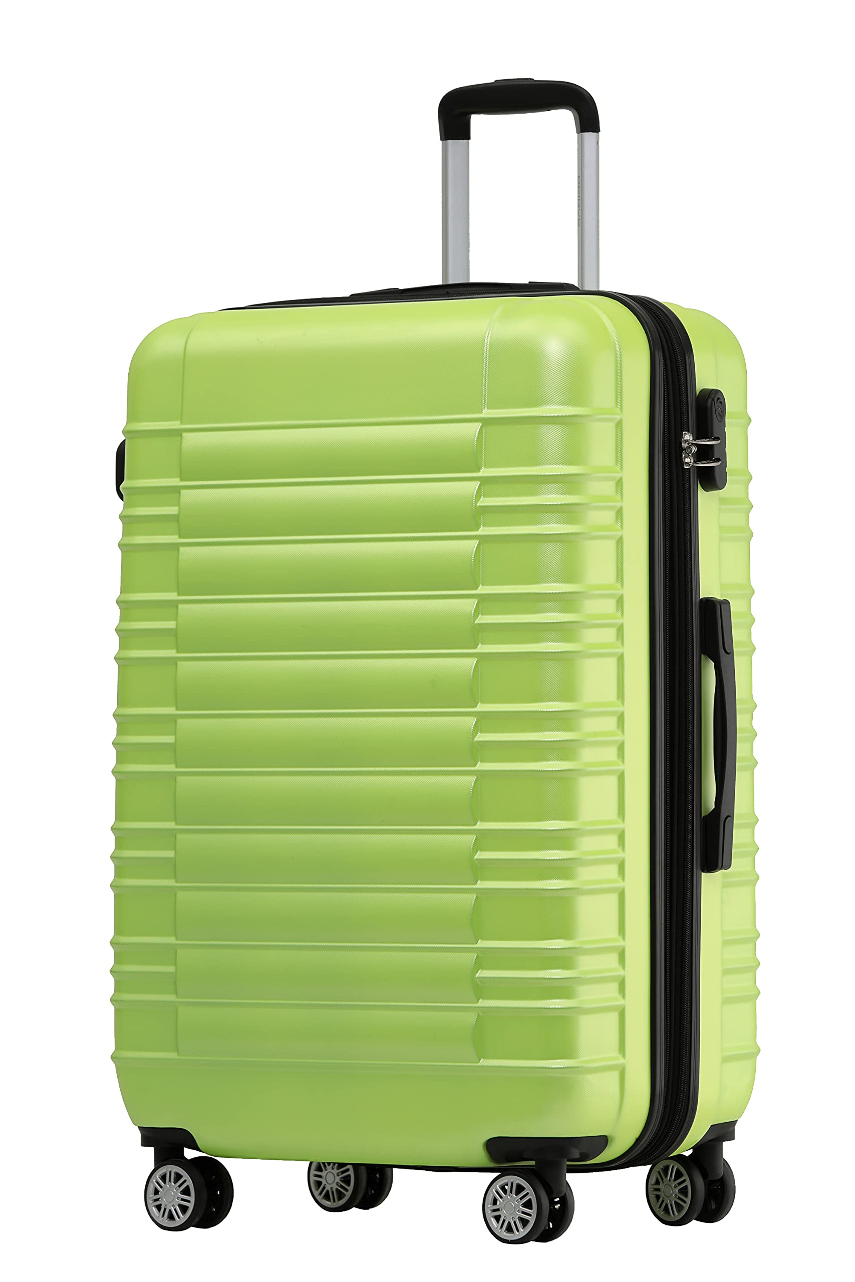 BEIBYE 2088 Zwillingsrollen Reisekoffer Koffer Trolleys Hartschale M-L-XL-Set (Green, L)