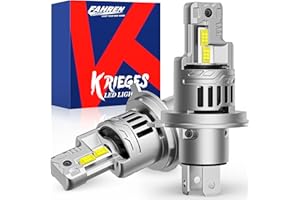 Krieges 2024 Upgraded H4/9003/HB2 LED Bulb, 24000LM 600% Super Brighter H4 LED, 1:1 Same Size H4 Bulb with Fan, 24Pcs Chips, Plug-N-Play Halogen Replacement, Pack of 2
