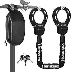 E Scooter Schloss, Handschellenschloss mit Schlüssel, Schloss für E Scooter, Fahrradschloss Ebike Hohe Sicherheit, Gummi-Lock-Hülse gegen Kratzer, mit Tragbaren Wasserdicht Aufhängetasche