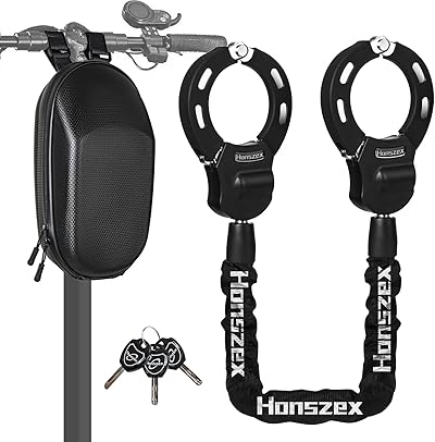E Scooter Schloss, Handschellenschloss mit Schlüssel, Schloss für E Scooter, Fahrradschloss Ebike Hohe Sicherheit, Gummi-Lock-Hülse gegen Kratzer, mit Tragbaren Wasserdicht Aufhängetasche