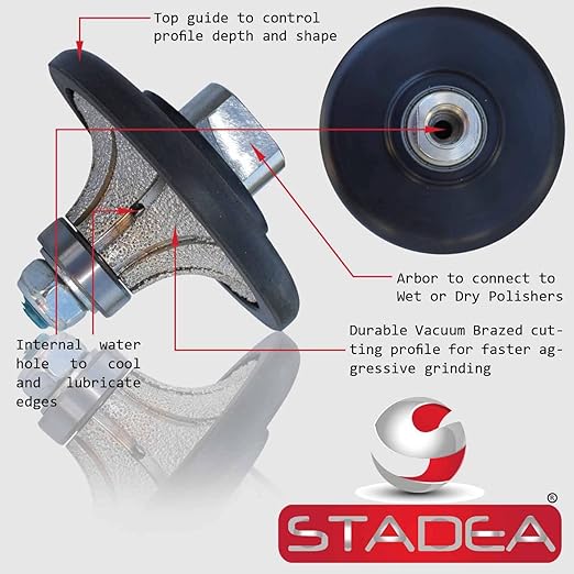 3 4 Granite Bullnose Profile Wheel Edges Half Radius Demi B20