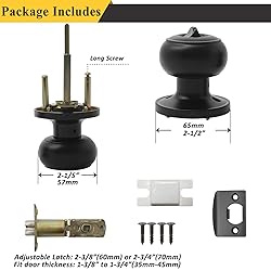 Probrico Black Entry Door Knob with Lock, Keyed
