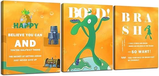 Amazon.de: Bold and Brash 3-teiliges Leinwandbild, 40 x 50cm, für