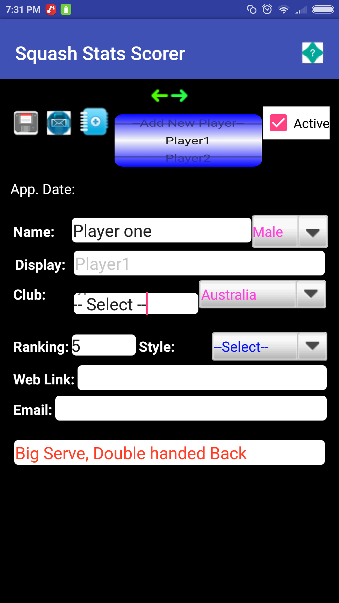 Squash Match/Stats Scorer plus online Radio, play music/videos,Sudoku,Tic-Tac-Toe games