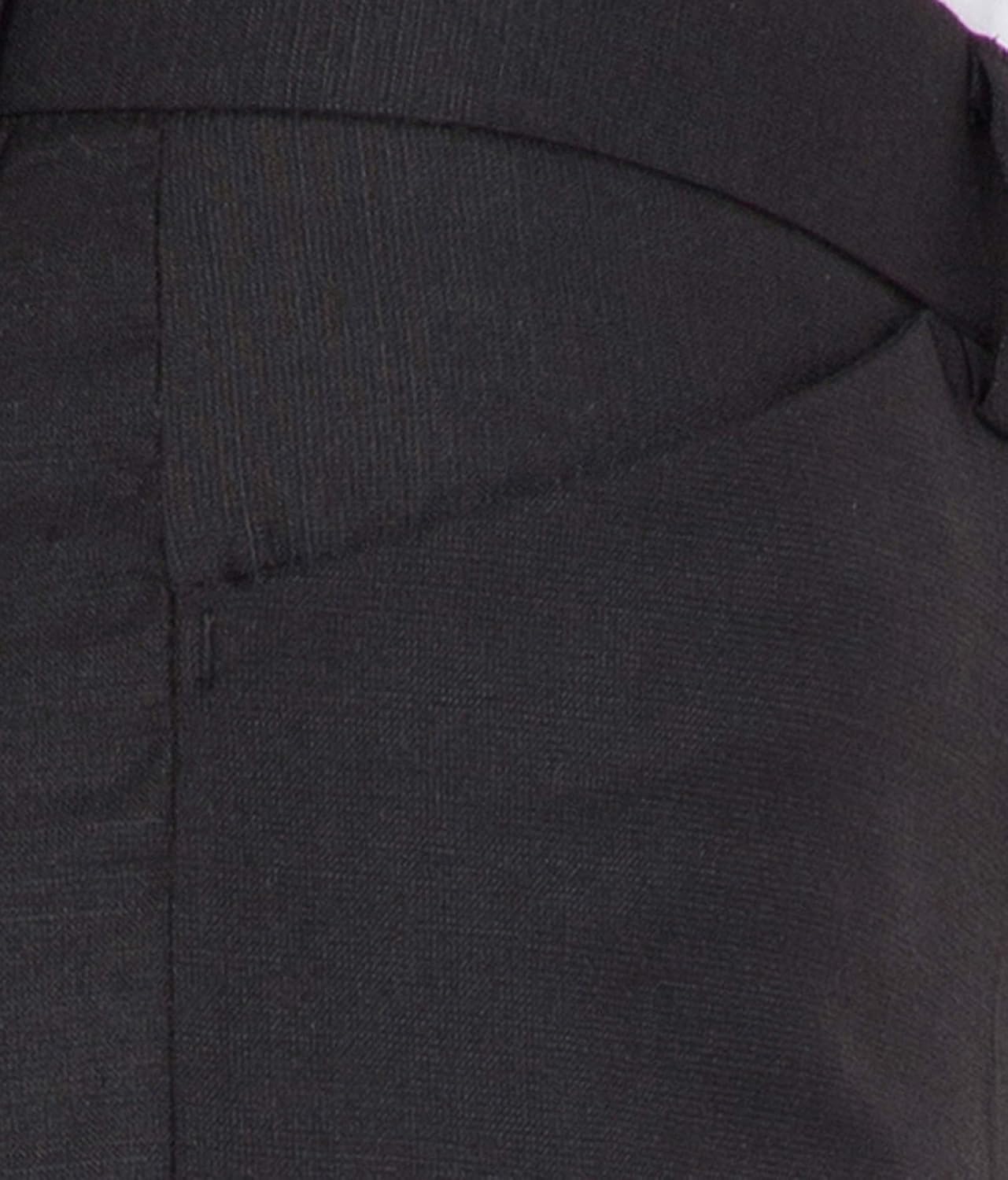 american-elm dark brown stretchable cotton slim fit formal trouser for women