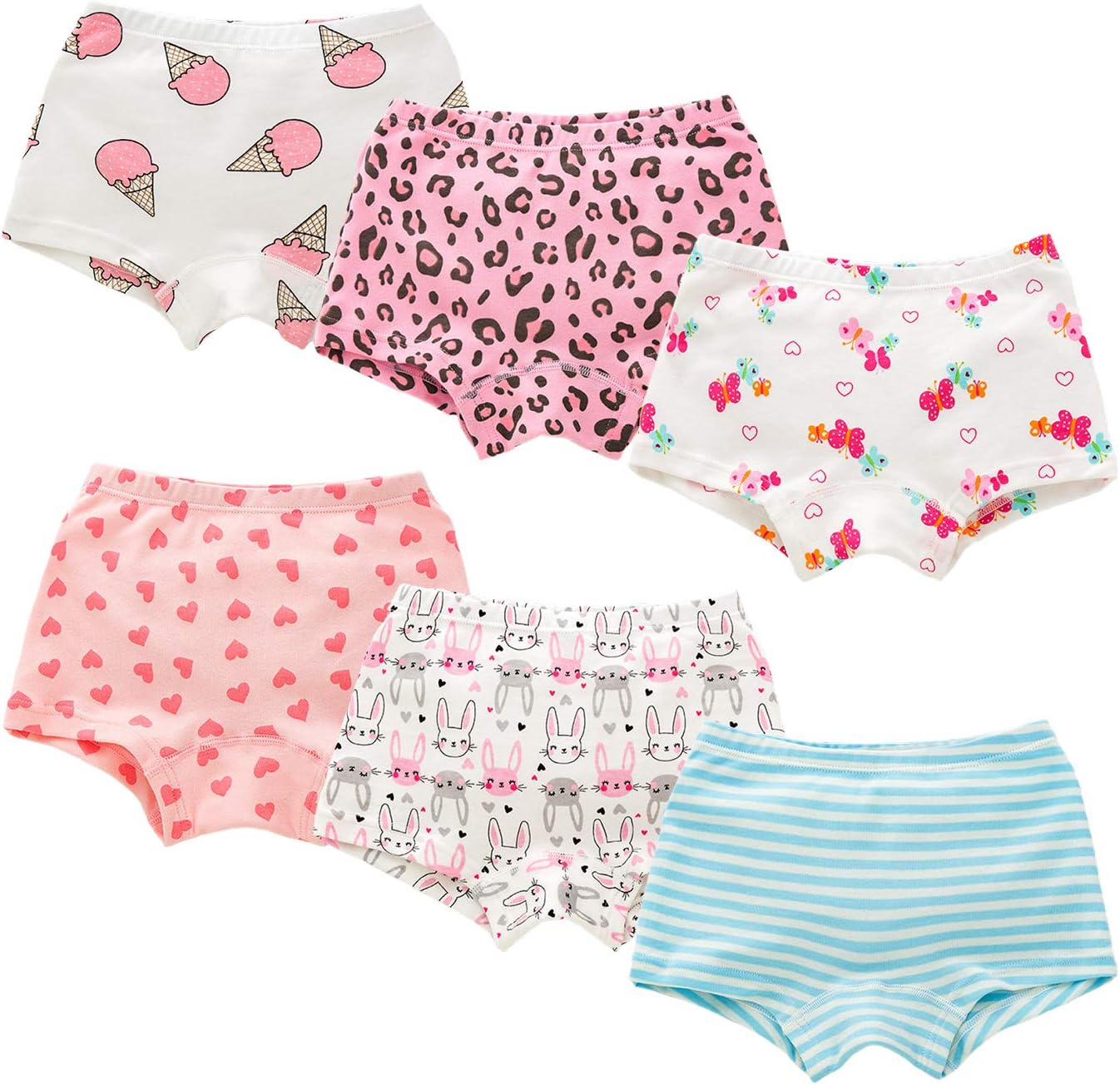 SYROSA Girl's Bunny Panties Cotton Cute Kitty Unicorn Boyshort Pink Underwear for 2-12 Years…
