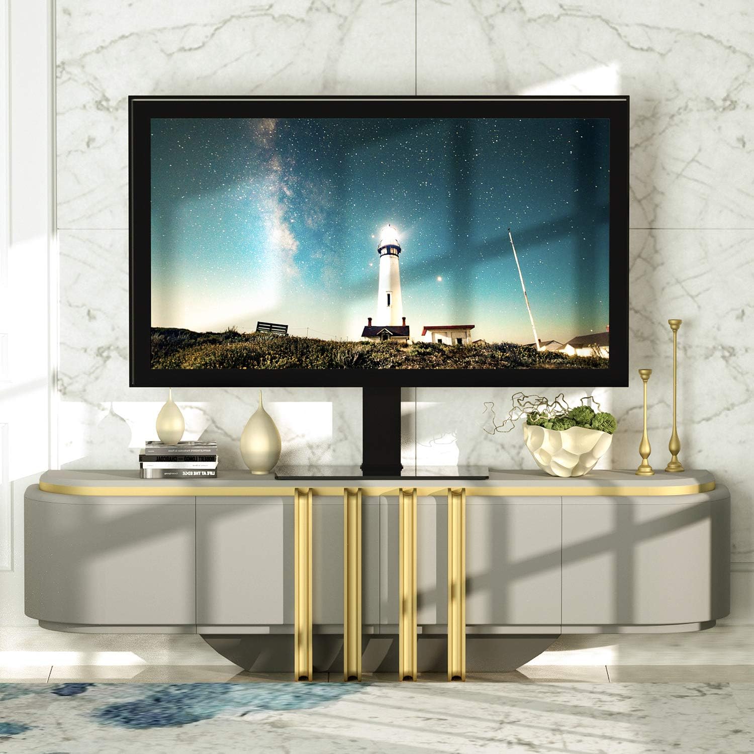 RFIVER Universal Tabletop TV Stand for 55 58 60 65 70 75 80 inch TV