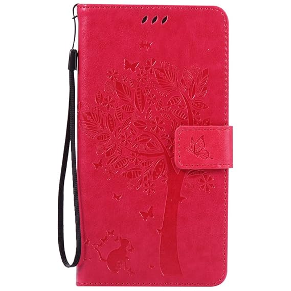 Nancen Compatible with Handyhülle Huawei Ascend Mate 7 (6,0 Zoll) Flip Schutzhülle Zubehör Lederhülle mit Silikon Back Cover 