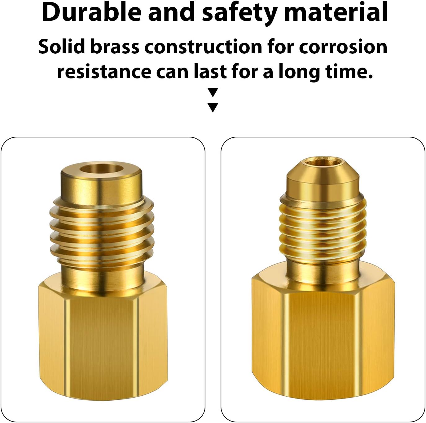 4 Pieces 6015 R134A Brass Refrigerant Tank Adapter to R12 Fitting Adapter 1/2 Female Acme to 1/4 Male Flare Adaptor Valve Core and 6014 Vacuum Pump Adapter 1/4 Inch Flare Female to 1/2 Inch Acme Male: Automotive