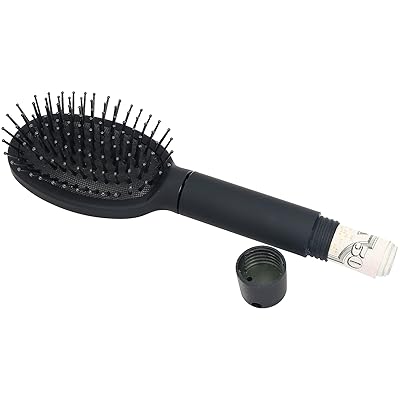 Mantello Hair Brush Diversion Safe Home Jewelry Safe Money Safe (Black, Small)
