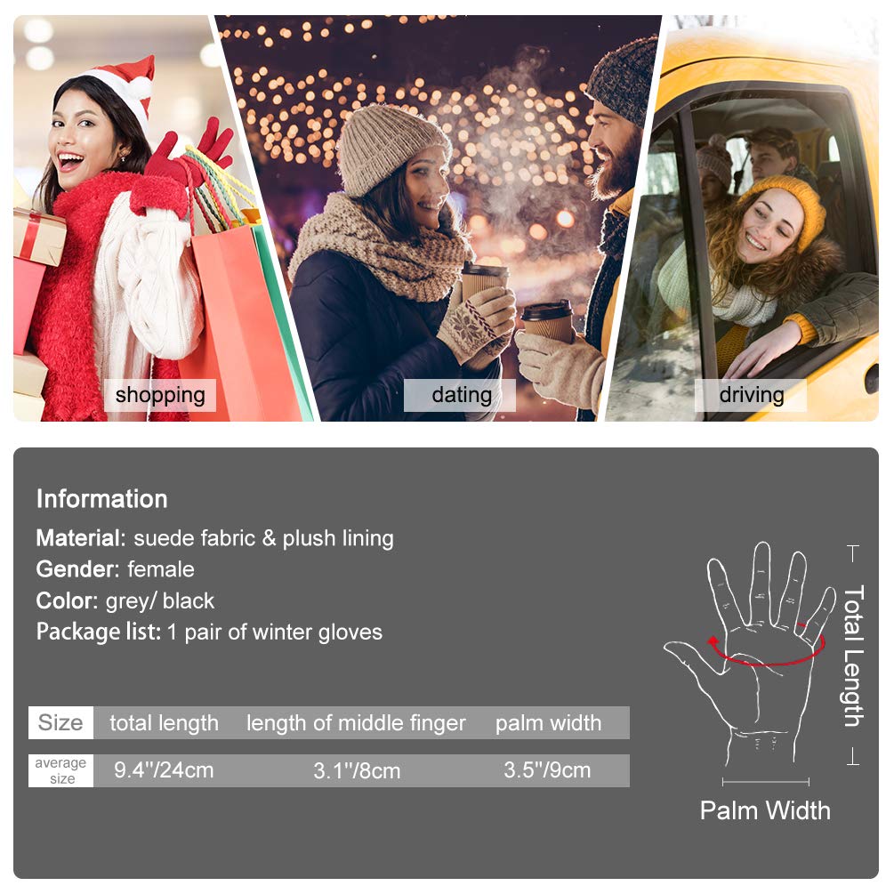 Women Winter Gloves Warm Touch Screen Gloves Driving Gloves for Ladies