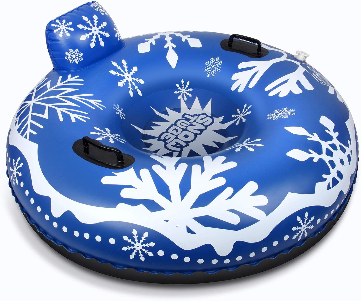 48 Inch Snow Tube with Backrest, Large Heavy Duty Inflatable Snow Sled