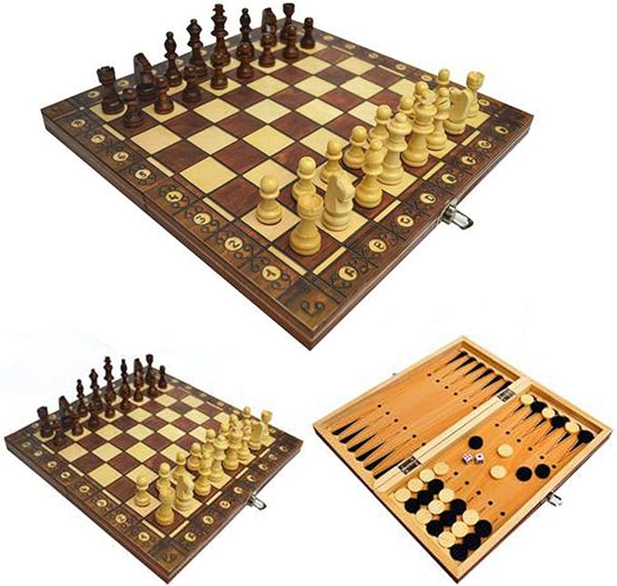 Chengstore 3 In 1 Spielset Schachcheck Und Backgammon, Mit