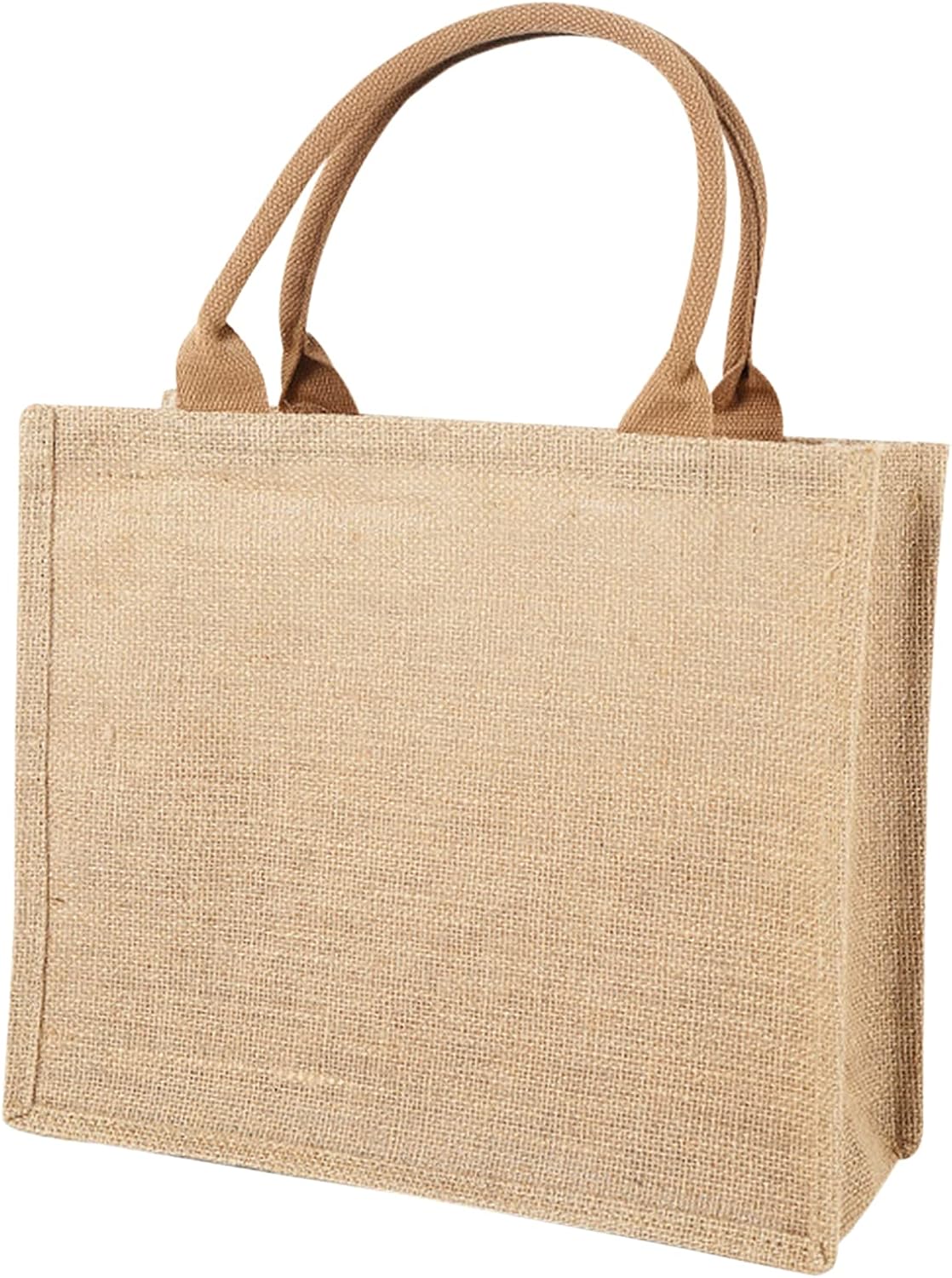 Domybest Jute Shopping Bag with Handle Vintage Reusable Jute Tote Bag
