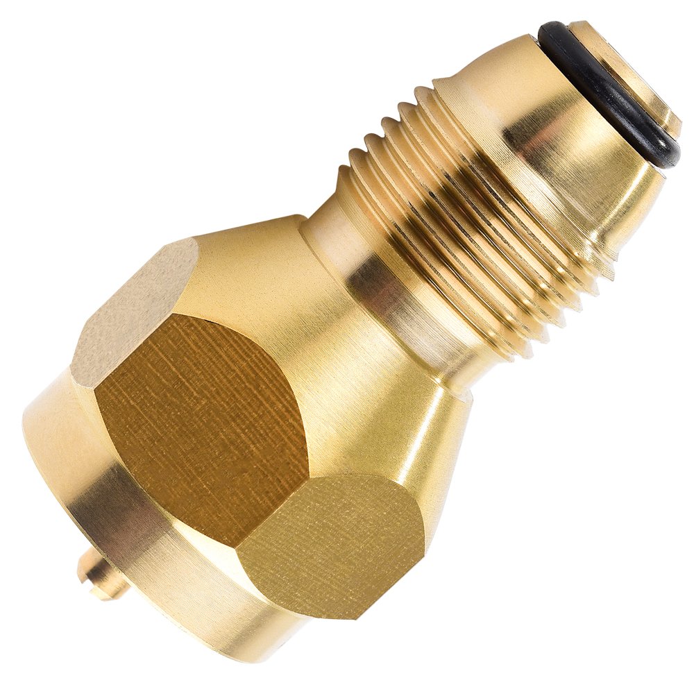 SHINESTAR Universal 1lb Propane Tank Refill Adapter, Mini Propane Fill Adapter for Disposable Small Propane Bottle, LP Gas Cylinder Canister Filler Coupler - 100% Solid Brass Valve Accessories