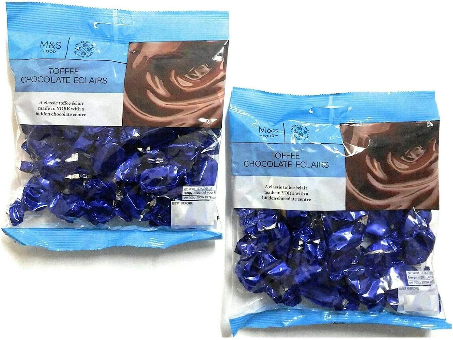 Marks and Spencer Milk Chocolate Toffee Eclairs 2 x 200g Bags M&S