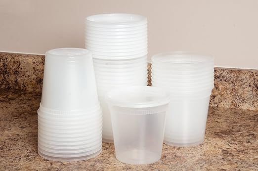 Paquete de 10 unidades redondo de plástico alimentos contenedores ...