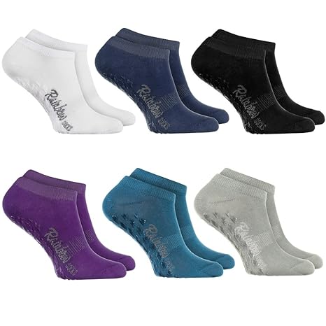 Rainbow Socks Sneaker ANTIRUTSCH-Socken by Baumwollereiche STOPPERSOCKEN Komfort für Jeden Tag ideal für: Glatte Fußböden Yog