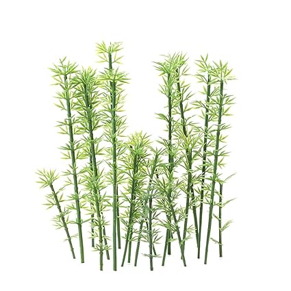 KKmoon Kids Toy 100 Pcs Green Plastic Model Bamboo Trees Scale 1:75-1:300 Garden Decor Train Scenery Landscape