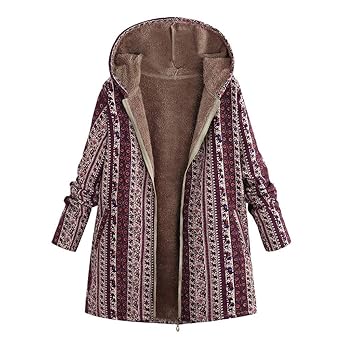 TOPKEAL Jacke Mantel Damen Herbst Winter Sweatshirt Warm Steppjacke Plus Größe mit Kapuze Kapuzenjacke Langarm Baumwolle Lein