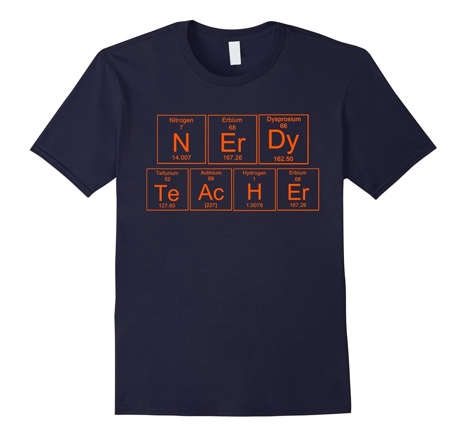 NERDY TEACHER PERIODIC TABLE SHIRT ORANGE-ANZ