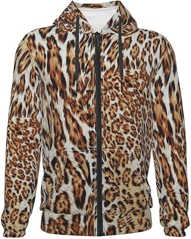 leopard print zip up hoodie