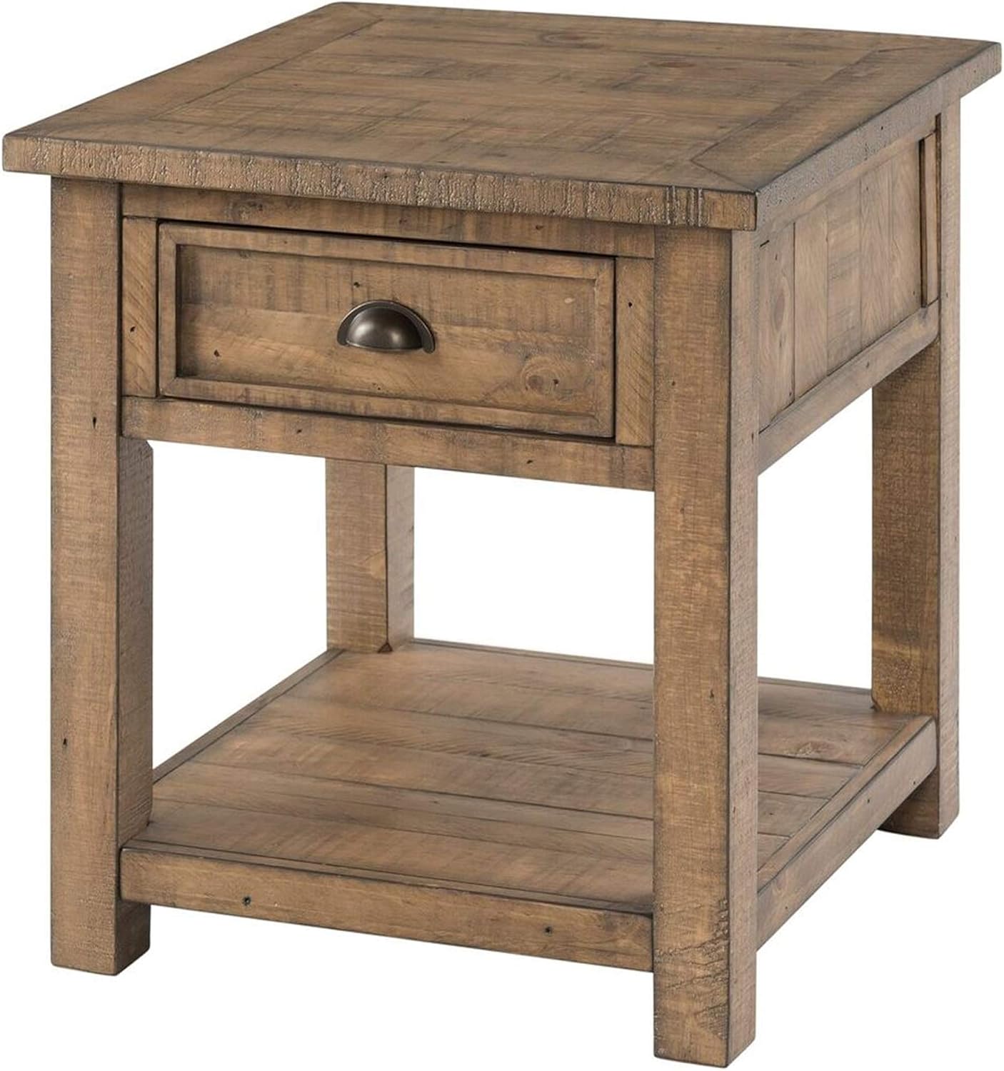 Amazon Com Benjara Coastal Style Square Wooden End Table With Two
