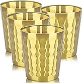 Beasea 10oz Stainless Steel Cups, 4 Pack Gold Double Wall Metal Stackable Insulated Portable Drinking Tumblers Unbreakable Shatterproof Glasses for Home Restaurant Party Camping Travelling