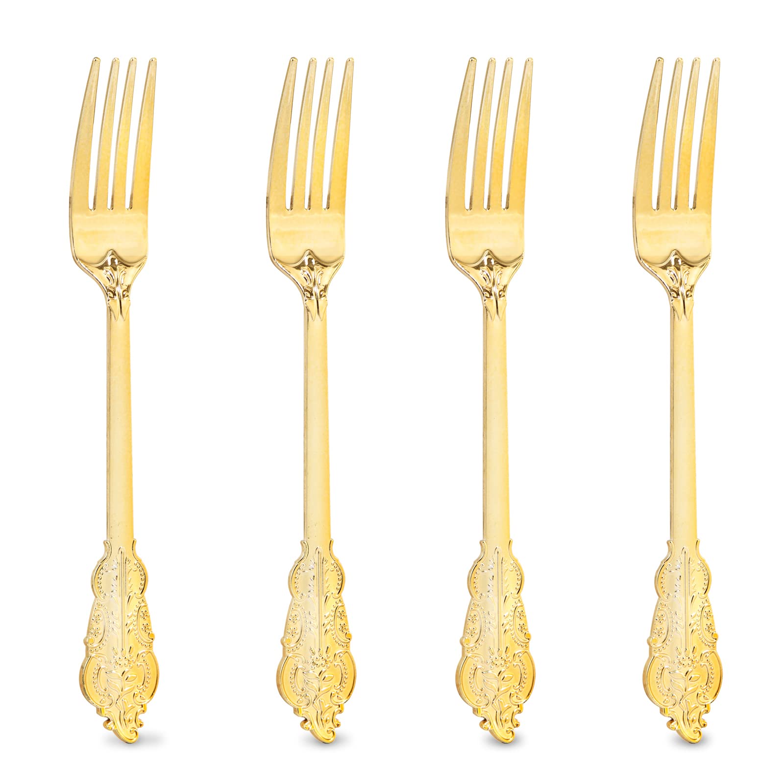 Photo 1 of Ciaell 200PCS Gold Plastic Forks - Heavy Duty Plastic Forks - 7.48 Inch Heavyweight Gold Forks - Disposable Dessert Forks Perfect for Parties & Weddings & Dinners