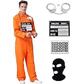 Prisoners Jumpsuit Costume Orange Cosplay Outfit Halloween Men Prisoners Costume Adult Jail Uniform Convict Uniforms