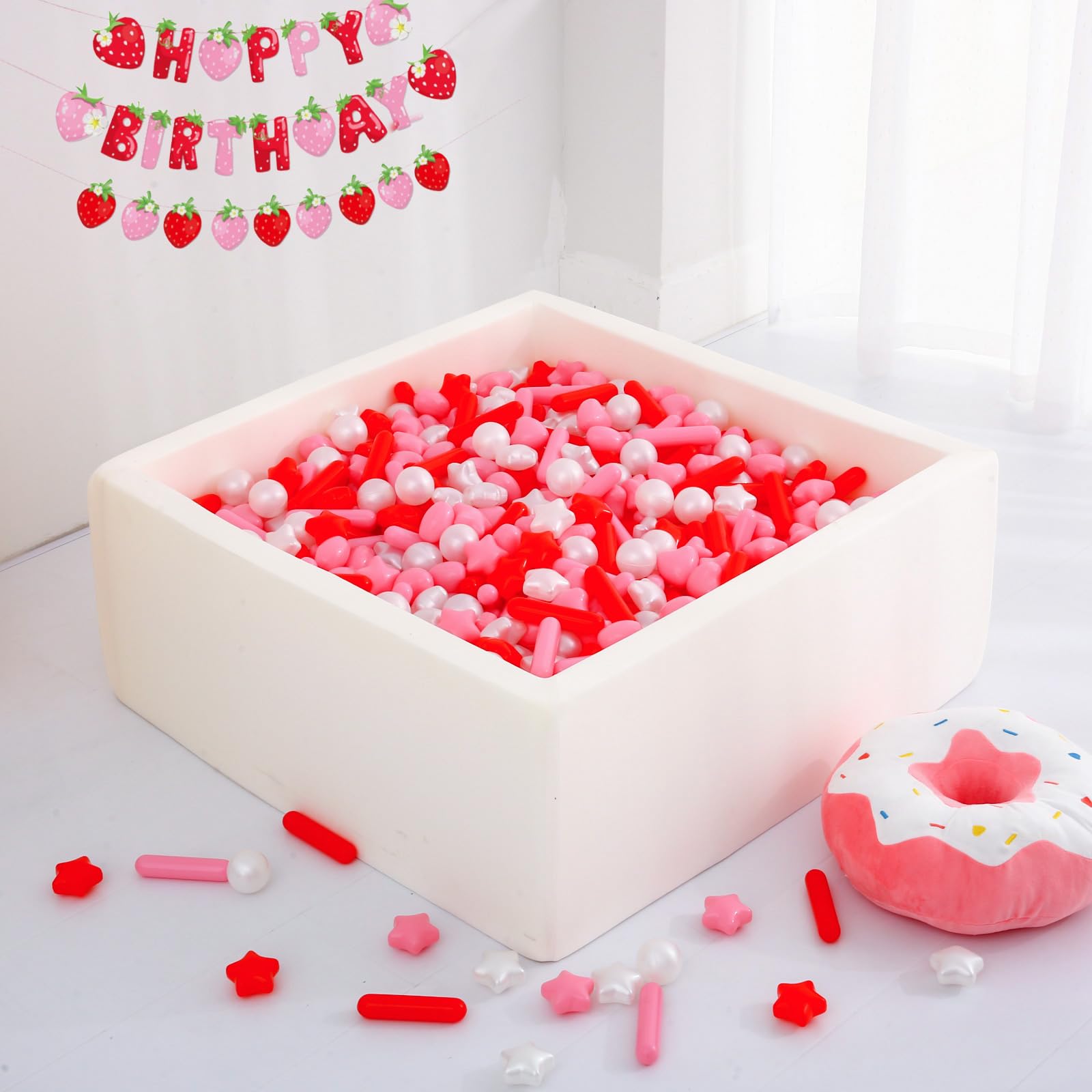 Photo 1 of Heopeis Ball Pit Balls for Toddler, 150 200 500 1000 Baby Plastic Balls with Different Shapes Non-BPA Non-Phthalate Non-Toxic for Playhouse, Baby Pool, Playball Fun Centers, for Babies, Kids, Toddlers