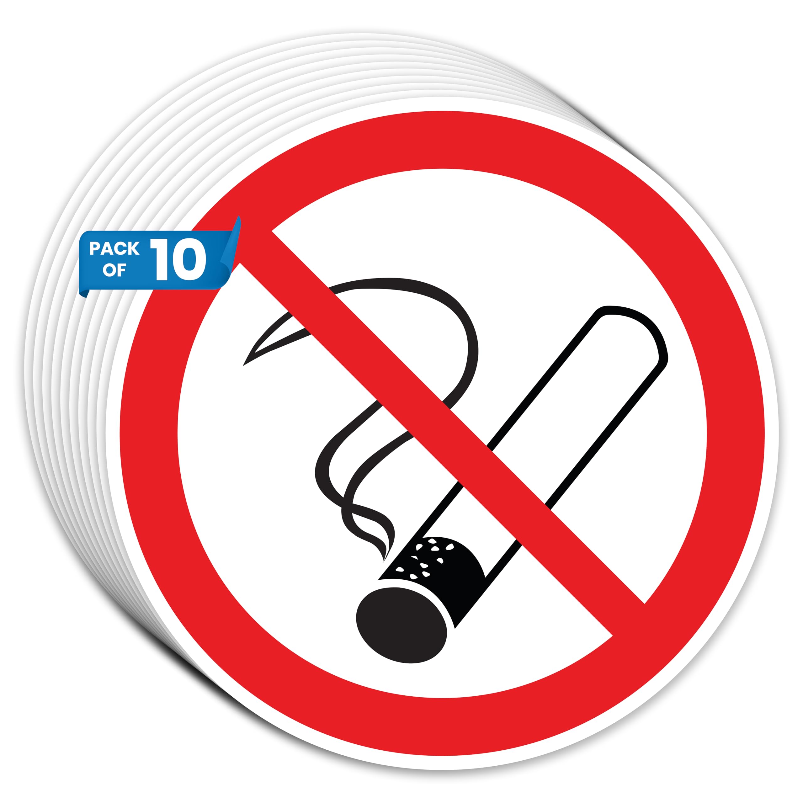 DinAliX 10 x Vinyl Sign Stickers No Smoking (14 x 14 cm)