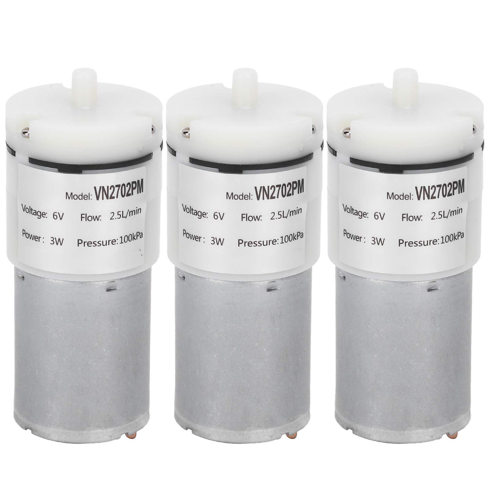 Hyuduo 3Pcs DC 6V 3W Mini Diaphragm Air Pump Ultra Quiet Micro Vacuum Motor for Aquariums, Fish Tanks & Small Lab Applications 100kPa Positive Pressure Diaphragm Pump