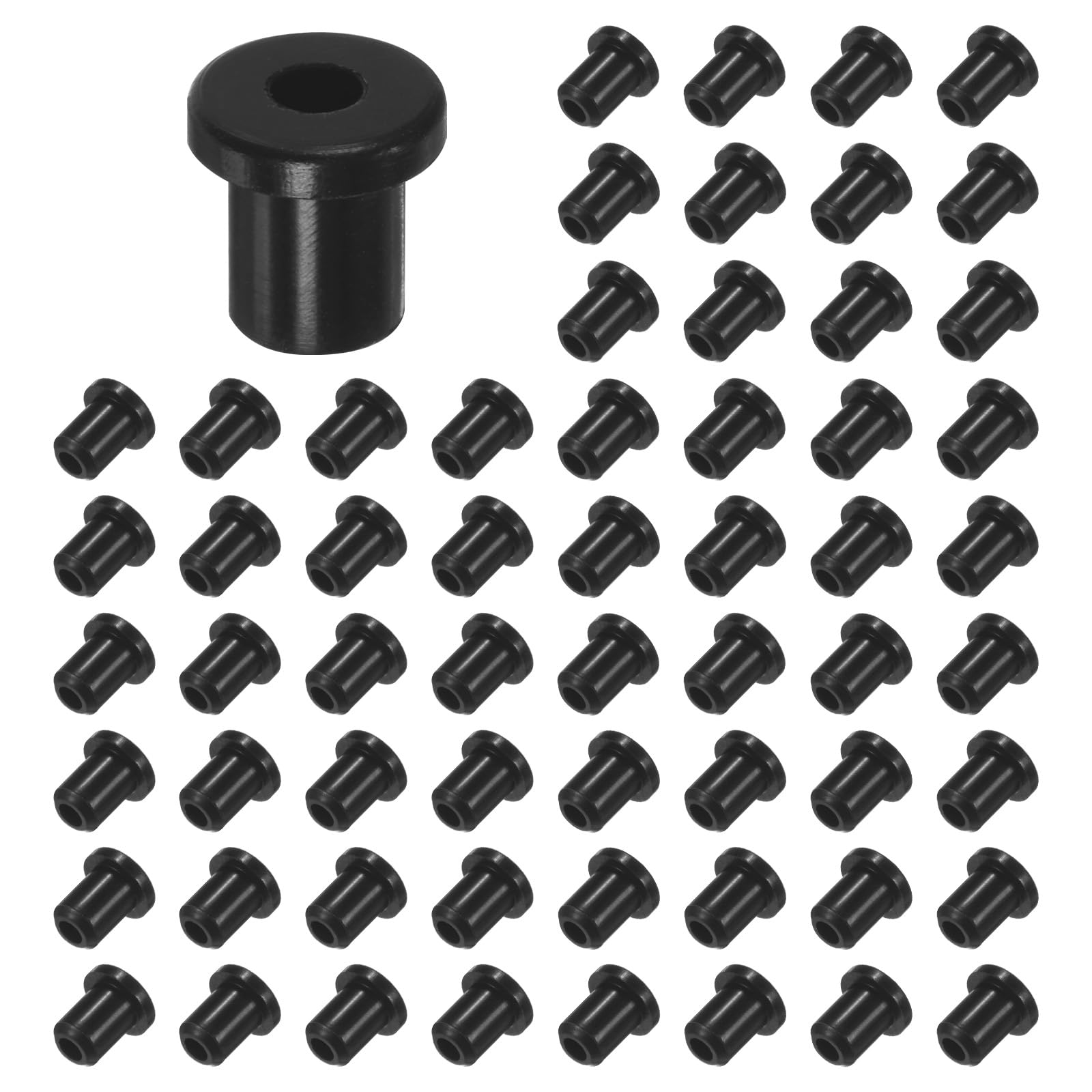 M METERXITY 55-Pack 3/16 Inch Drill Hole, 1/8 Inch ID Silicone Rubber Grommets for Wiring, Wire Cable, Hole Plugs, Automotive, Firewall, Desk, Water Pipe, Hydroponic [Black]