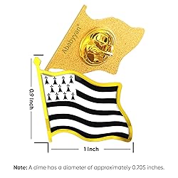 Brittany Flag Lapel Pin - Enamel Metal National