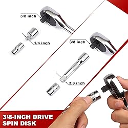 Egofine 34 Pieces 3/8 inch Drive Socket Ratchet