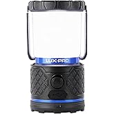 LUXPRO Rechargeable Dual-Power 940 Lumen LED Lantern with Diffused Lens for Up to 155 Hours of Use - Camping Lantern with Built-in Power Bank - Dimmable LED Light with IPX4 Water-Resistant Rating