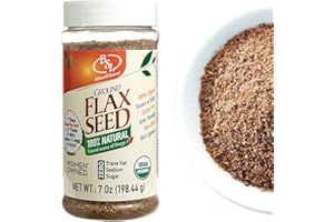 BSL BSWEETBNATURAL Organic Ground Flax Seed 7 Oz - Vegan & Keto-Friendly, Zero Trans Fat & Sugar | Rich in Fiber, Source of Essential Omega-3 Fatty Acids, Flaxseed for Mixing, Baking & Blending