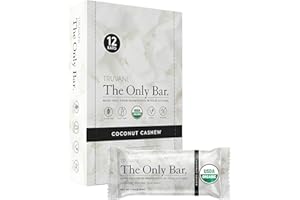 Truvani Plant Based Snack Bars | Coconut Cashew 12 Pack | 5g Protein | USDA Organic and Vegan | The Only Bar | Dairy, Soy, and Gluten Free | Individually Wrapped