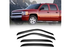 CMVT Auto Window Visors for 01-07 Chevy Silverado/GMC Sierra, Rain Guards Vent Shade Deflector Smoke for 00-06 Chevy Suburban/GMC Yukon, 02-06 Chevy Avalanche/Cadillac Escalade, for Crew Cab, 4PCS