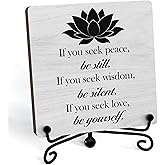 Zen Decor, If You Seek Peace Sign, Home Decorations For Spiritual Yoga Meditation Room Office, Yoga Room Meditation Accessories, Shelf Decor, n05