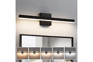 KAISITE Modern Bathroom Vanity Light Black Bathroom Light Fixture Over Mirror 24inch Vanity Lighting Fixture Dimmable 5CCT LE