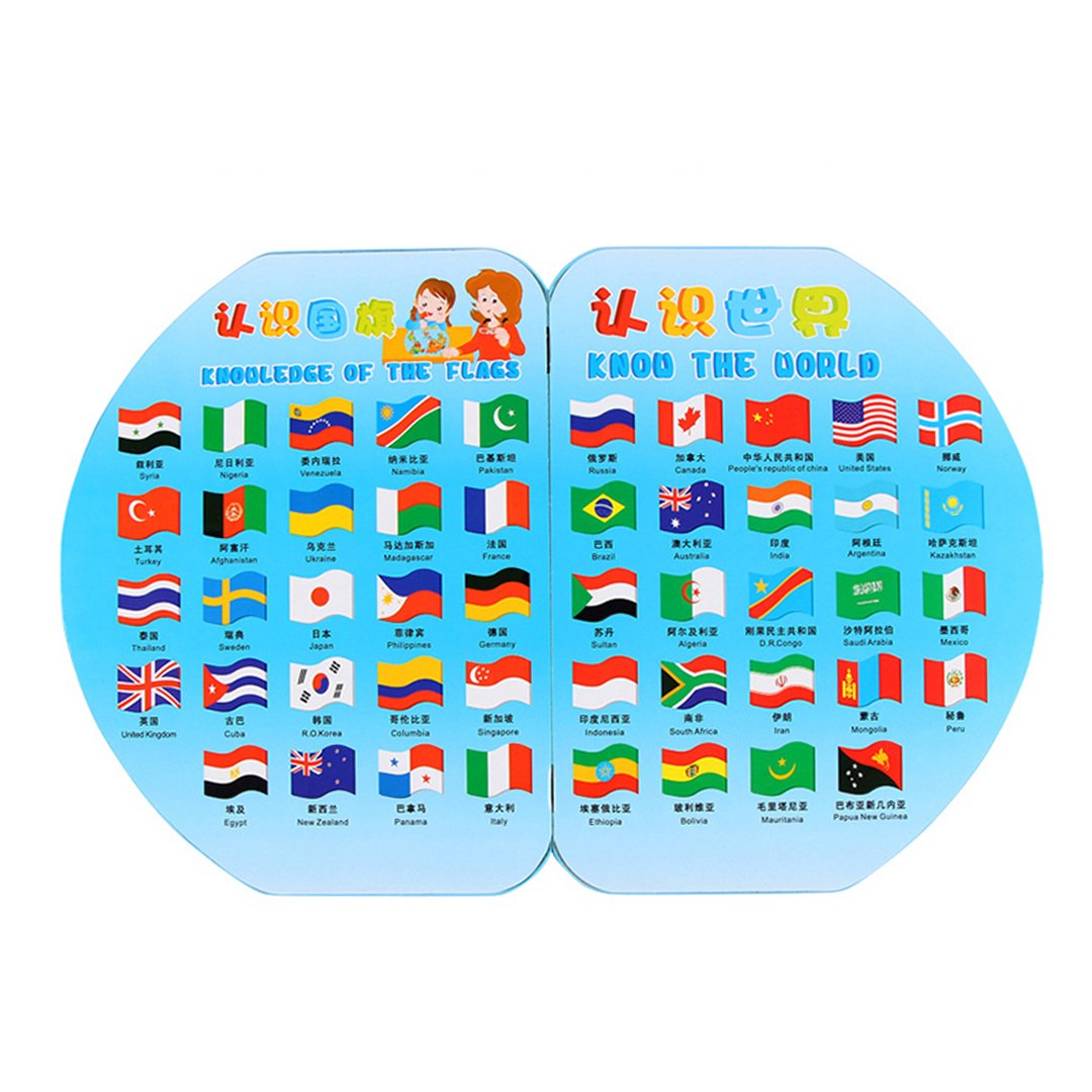Monique Wooden Puzzle World Map Board Flag Matching