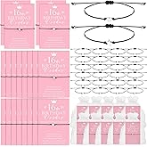 Misdary 25 Set Sweet 16th Birthday Wish Party Favors for Guests Include Adjustable Heart Charm Star Bracelets Gift with Thank You Wish Cards for Birthday Souvenirs Party Supplies Decor