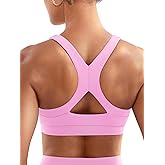 YEOREO Sports Bras for Women Medium Support Racerback Padded Running Bra Tracii Square Neck Wireless Workout Gym Crop Top