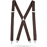 HOLD’EM Men’s X-Back Adjustable suspenders for trousers & jeans, Straight Clip-on Tuxedo Suspenders