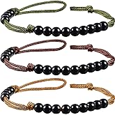 Lewtemi 3 Pcs Ranger Beads Pace Counter, Khaki, Army Green, Coffee | Cord Beads Pace Counter for Camping Hiking Outdoor Accessories, 9 Inches in Length, Pace Counter Beads with Cord